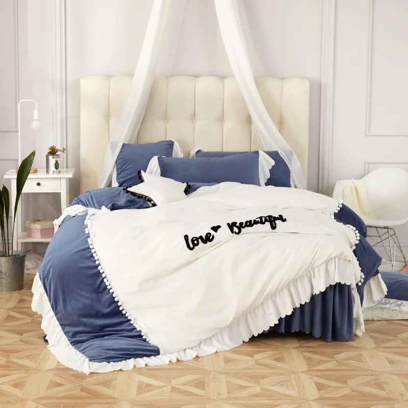 4Pieces Korean Princess style Thick fleece Winter Bedding set Queen King size Duvet cover Bed sheet/skirt set Pillowcases 36
4Pieces Korean Princess style Thick fleece Winter Bedding set Queen King size Duvet cover Bed sheet/skirt set Pillowcases 36