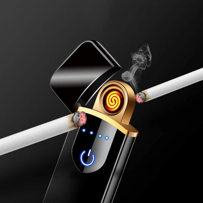 Новая Металлическая usb зарядка Зажигалка сенсорный экран электронная зажигалка