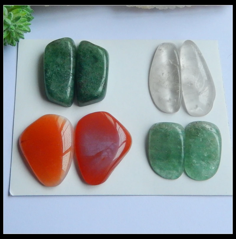Selling 4Pair Colorful DIY Jewelry Making Cabochons 32x26x5mm 26x16x7mm 46.8g Agate,White Crystal,Green Aventurine Natural Stone
Selling 4Pair Colorful DIY Jewelry Making Cabochons 32x26x5mm 26x16x7mm 46.8g Agate,White Crystal,Green Aventurine Natural Stone