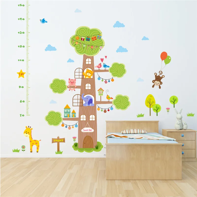 Forest Tree Animals Height Measure Wall Stickers For Kids Rooms Monkey Elephant Giraffe Lion child growth chart Wall decal
Forest Tree Animals Height Measure Wall Stickers For Kids Rooms Monkey Elephant Giraffe Lion child growth chart Wall decal