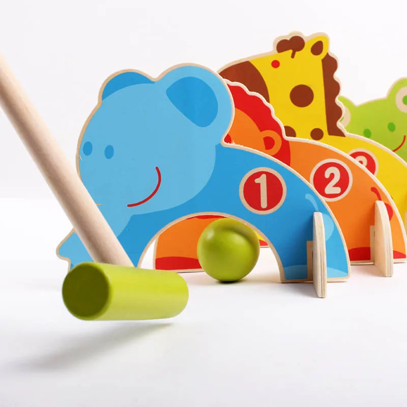 New Kids Wooden Cartoon Animals Gateball Toys Family Outdoor Croquet Golf Toy Parent Children Games
New Kids Wooden Cartoon Animals Gateball Toys Family Outdoor Croquet Golf Toy Parent Children Games