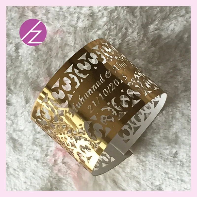 100pcs/Lot Luxury Metallic Gold Napkin Ring Laser Cut Carved Pattern Wedding Birthday Party Decorations Free Customized
100pcs/Lot Luxury Metallic Gold Napkin Ring Laser Cut Carved Pattern Wedding Birthday Party Decorations Free Customized