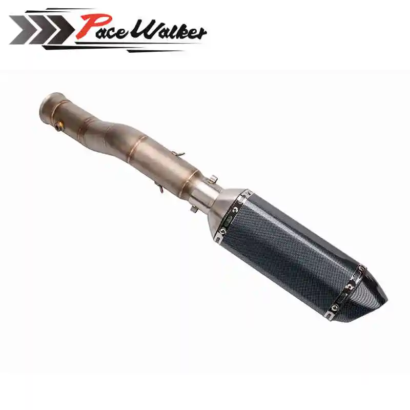 motorcycle mid of the exhaust pipe Muffler +51mm Exhaust muffler for yamaha YZF R1 YZFR1 2009 2010 2011 2012 2013 2014 | Автомобили и