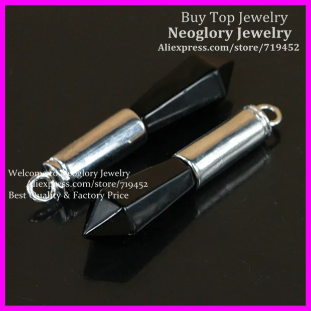 10PCS Silver Plated Nature Black Obsidian Stone Point Pendant Gems Druzy Quartz Pendant Bullet Pendant Pendulum Pendant
10PCS Silver Plated Nature Black Obsidian Stone Point Pendant Gems Druzy Quartz Pendant Bullet Pendant Pendulum Pendant