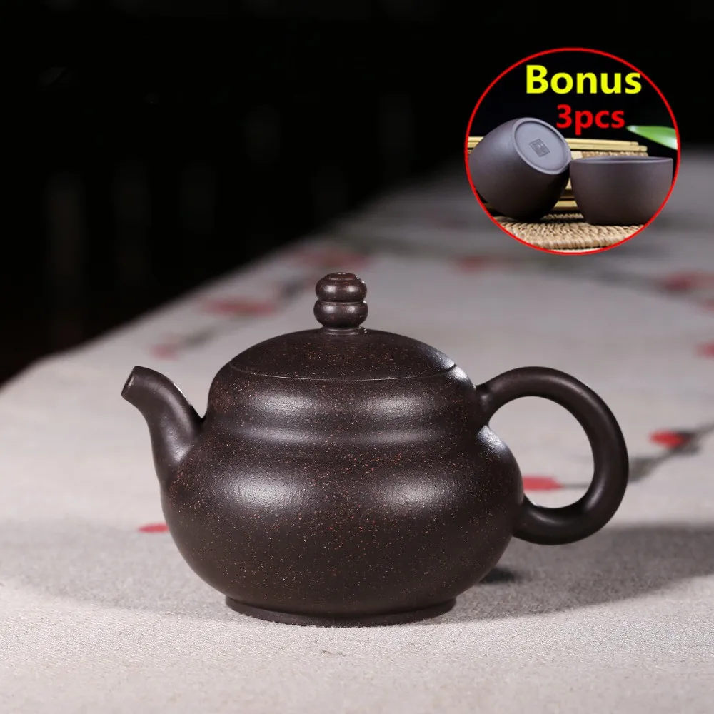 240ml Handmade Tea Pot Chinese Kung Fu Zisha Kettle Purple Clay Teapot Bonus 3 Tea Cups Set YiXing Tea Sets Drinkware Gift Box
240ml Handmade Tea Pot Chinese Kung Fu Zisha Kettle Purple Clay Teapot Bonus 3 Tea Cups Set YiXing Tea Sets Drinkware Gift Box