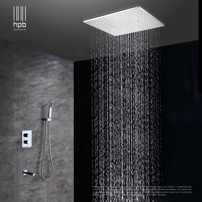 40*40cm Bathroom Rainfall Shower Faucet with with Hand Shower for Hot and Cold Thermostat Shower Set Brass Chrome Wall Mounted
40*40cm Bathroom Rainfall Shower Faucet with with Hand Shower for Hot and Cold Thermostat Shower Set Brass Chrome Wall Mounted