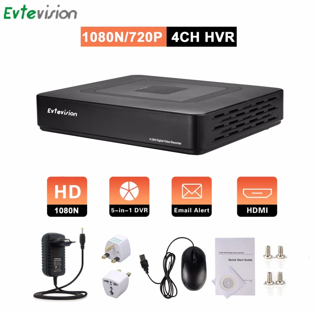 Evtevision 4CH видеонаблюдения DVR Системы 1080N H.264 HDMI P2P гибридный 5 в 1 ONVIF USB 3 г и wi Fi