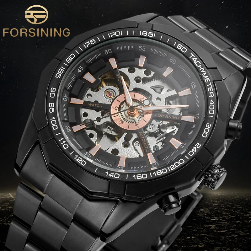 Winner Men's Watches Fashion Skeleton Automatic Clock Relojes Stainless Steel Bracelet Mechanical Wristwatch Color Black
Winner Men's Watches Fashion Skeleton Automatic Clock Relojes Stainless Steel Bracelet Mechanical Wristwatch Color Black