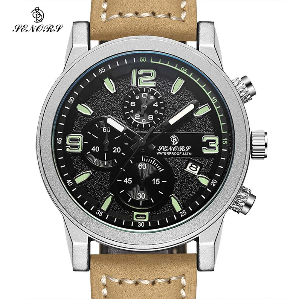 SENORS Men Sports Watches Relogio Masculino Waterproof Black Dial Males Chronograph Quartz Wrist Watch 2017 New Fast & Furious | Наручные