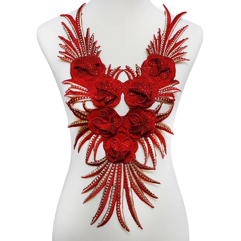 5piece Red 3D Beaded Rhinestones Lace Collar Embroidered Pattern Lace Applique Iron on Patches Craft Clothes Sewing T2063
5piece Red 3D Beaded Rhinestones Lace Collar Embroidered Pattern Lace Applique Iron on Patches Craft Clothes Sewing T2063