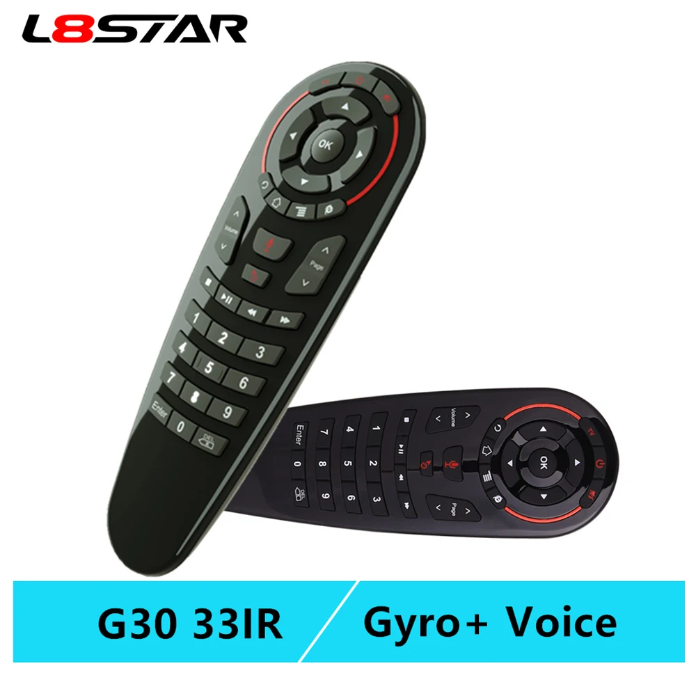 NEW G30S Voice Air Mouse universal Remote control 33 keys IR learning Gyro Sensing Wireless Smart remote for android tv box X96
NEW G30S Voice Air Mouse universal Remote control 33 keys IR learning Gyro Sensing Wireless Smart remote for android tv box X96