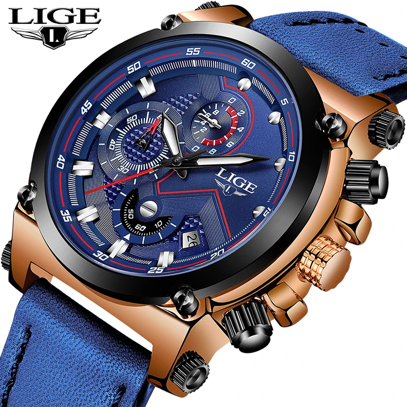 Top Luxury Brand LIGE New Men Business Quartz Watches Men Casual Military Waterproof Leather Sport Wrist Watch Relogio Masculino
Top Luxury Brand LIGE New Men Business Quartz Watches Men Casual Military Waterproof Leather Sport Wrist Watch Relogio Masculino
