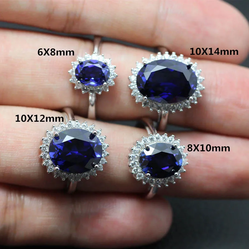 ring of Princess Diana S925 silver oval blue stone colored stones rings prong Setting women
ring of Princess Diana S925 silver oval blue stone colored stones rings prong Setting women