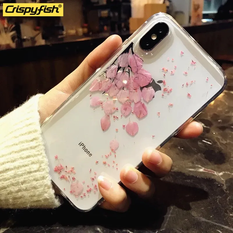 Crispyfish Real Flowers Dried Transparent Soft TPU Silicone Case Cover For iPhone 7 8 Plus Clean Case For 6 6s X XR XS MAX Cover
Crispyfish Real Flowers Dried Transparent Soft TPU Silicone Case Cover For iPhone 7 8 Plus Clean Case For 6 6s X XR XS MAX Cover