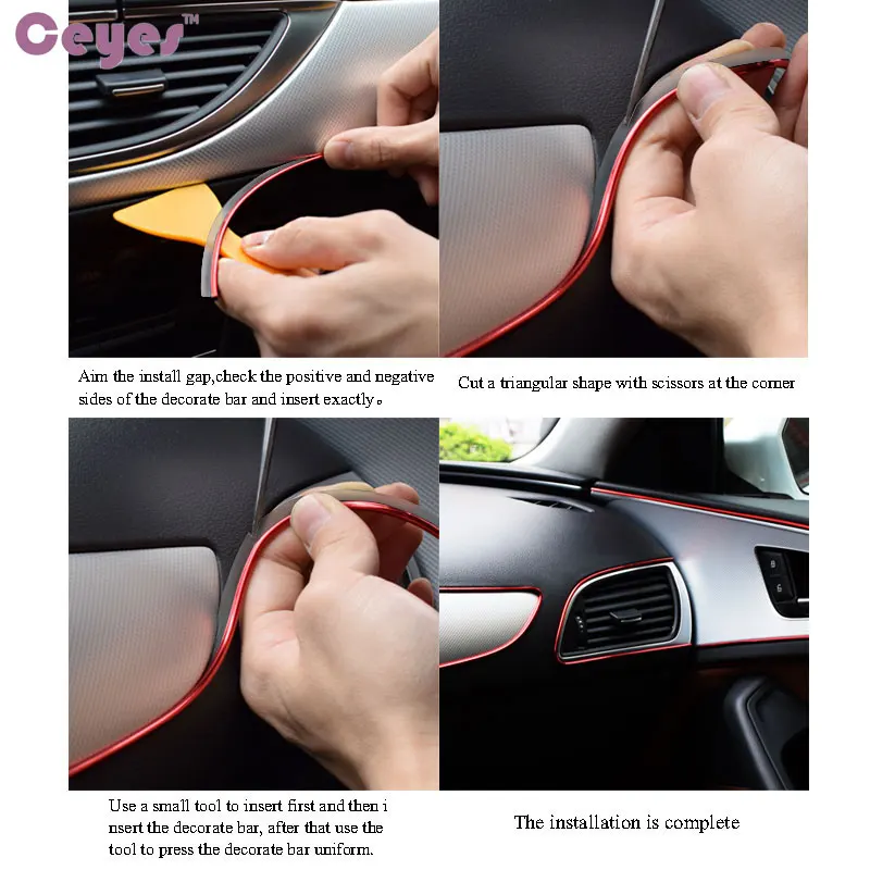 Ceyes Car-Styling 10/15M Car Interior Moulding Strips Decoration Steering-Wheel Flexible In Door Dashboard Air Vent Accessories
Ceyes Car-Styling 10/15M Car Interior Moulding Strips Decoration Steering-Wheel Flexible In Door Dashboard Air Vent Accessories