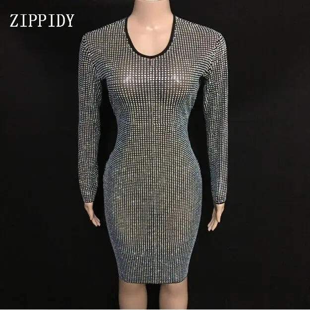 Flashing Full AB Rhinestones Black Mesh Dress Women's Birthday Celebrate See Through Dress Bar Dance Female Singer Sexy Dress
Flashing Full AB Rhinestones Black Mesh Dress Women's Birthday Celebrate See Through Dress Bar Dance Female Singer Sexy Dress