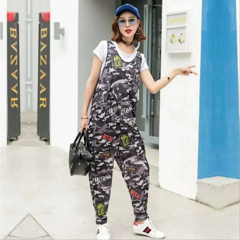 Plus Size 2018 spring summer new fashion jumpsuit female loose was thin camouflage bib casual trousers women's playsuit L983
Plus Size 2018 spring summer new fashion jumpsuit female loose was thin camouflage bib casual trousers women's playsuit L983