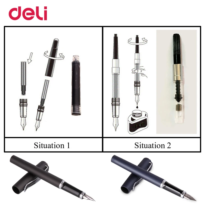 Deli high quality metal fountain pen for writing school office stationery supply luxury gift fountain pen set with box business
Deli high quality metal fountain pen for writing school office stationery supply luxury gift fountain pen set with box business
