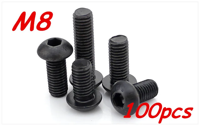 100pcs/Lot Metric Thread M8*10/12/16/20/25/30/35/40/45/50mm 10.9 Grace Black Button Head Hex Socket Cap Screws Bolts
100pcs/Lot Metric Thread M8*10/12/16/20/25/30/35/40/45/50mm 10.9 Grace Black Button Head Hex Socket Cap Screws Bolts