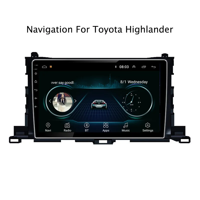 10 1 "2.5D ips Android 8 автомобильный DVD gps плеер для Toyota Highlander 2015 2018 Автомагнитола стерео