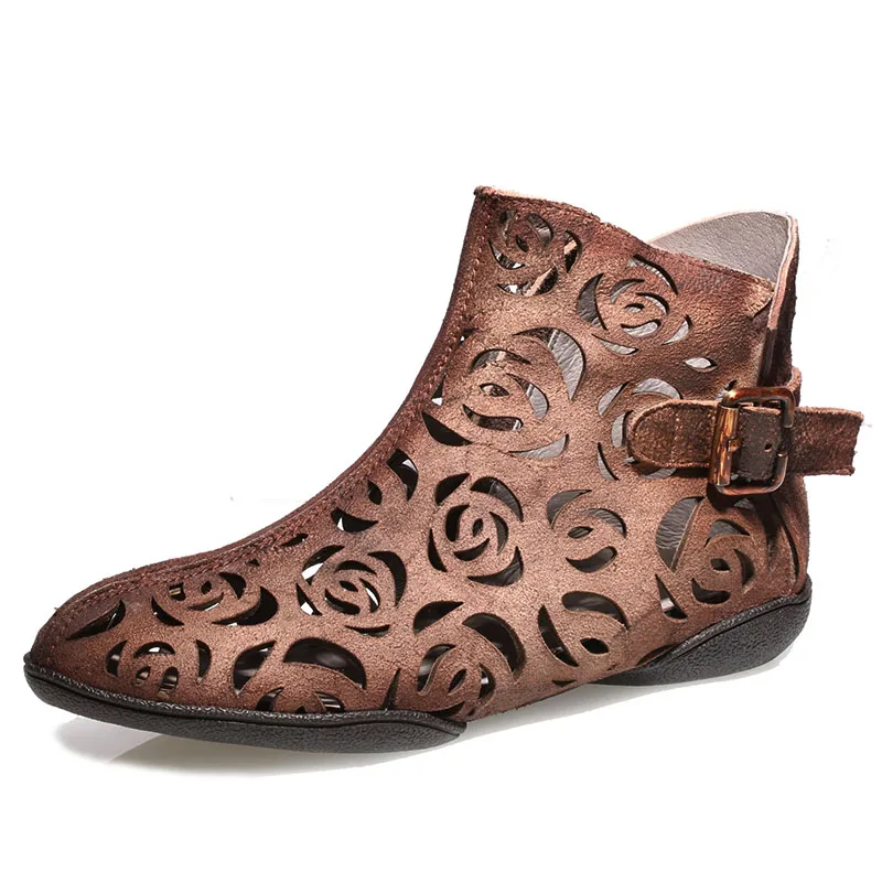 VALLU 2019 Summer Handmade Shoes for Women Ankle Boots Genuine Leather Hollow Out Buckle Flat Cool Boots Plus Size 42
VALLU 2019 Summer Handmade Shoes for Women Ankle Boots Genuine Leather Hollow Out Buckle Flat Cool Boots Plus Size 42
