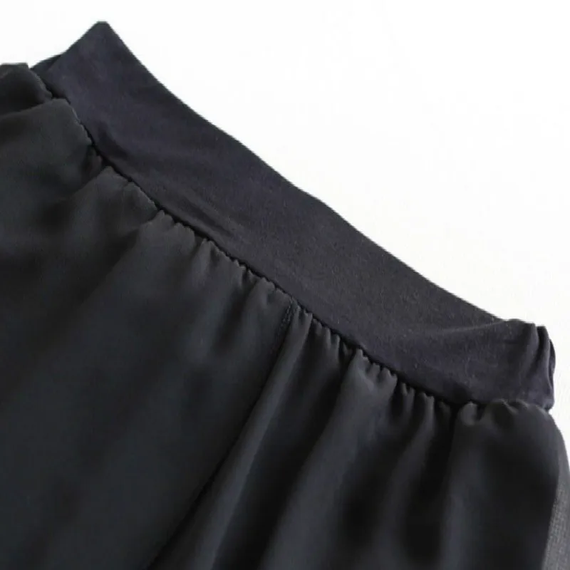 Women Casual Chiffon Harem Pants Black Mesh Patchwork Slacks Mid Elastic Waist Long Pants Plus Size S-5XL Trouser 906-994
Women Casual Chiffon Harem Pants Black Mesh Patchwork Slacks Mid Elastic Waist Long Pants Plus Size S-5XL Trouser 906-994