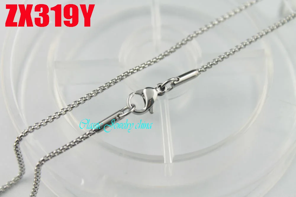 

14"-38" Upgrade design 1.5mm round box chain stainless steel necklace fashion Sweater chain 20pcs ZX319Y