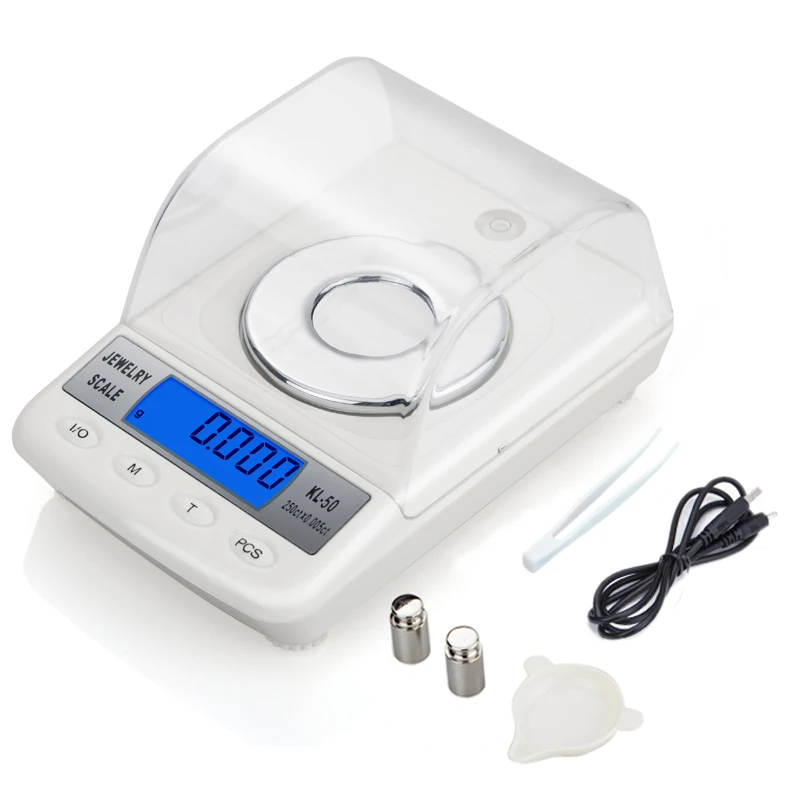 

100g/50g 0.001g LCD Digital Jewelry Scales Precision Diamond Laboratory Weight Balance Medicinal Electronic Scale with USB cable