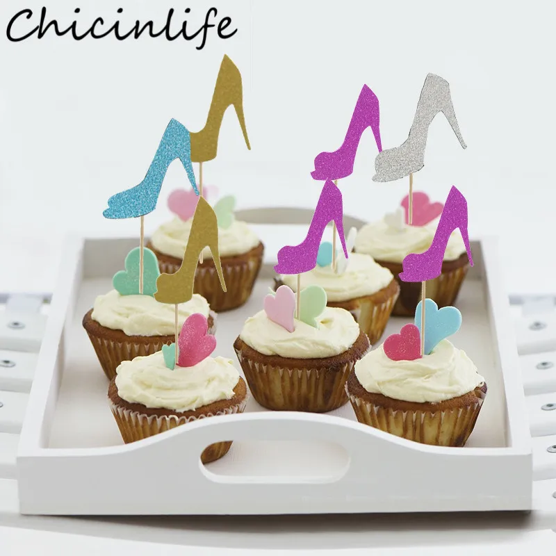 Chicinlife 10 штук/пакет Высокий каблук топ для кекса Свадебный девичник декор