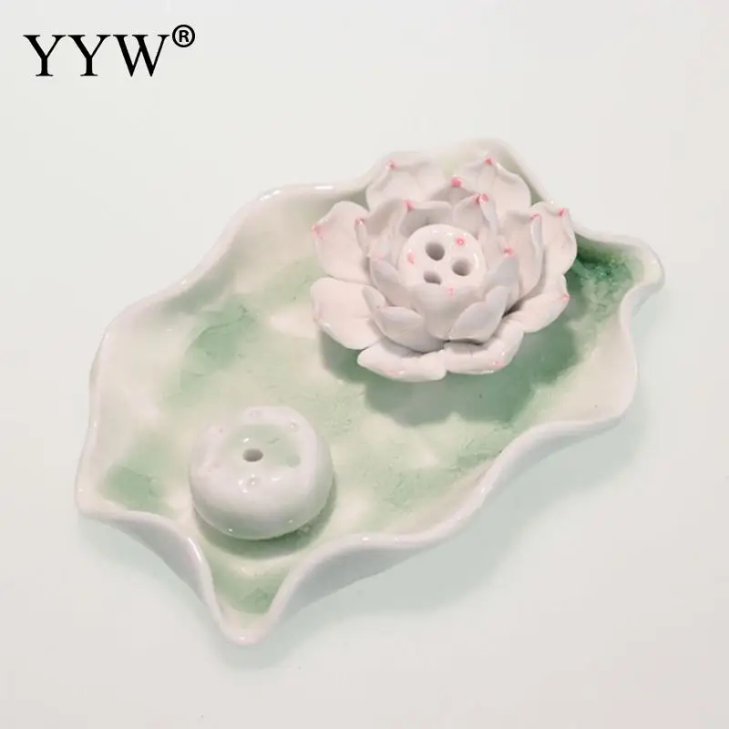 Lotus Incense Stick Burner Backflow Holder Beautiful Ceramic Inserted Seat Oud Censer Aromatherapy | Дом и сад