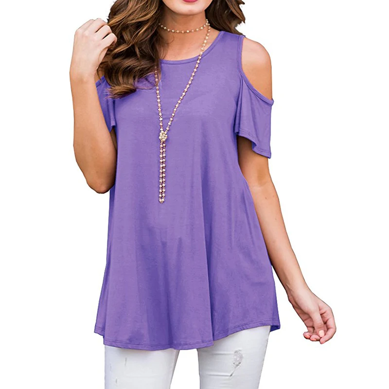 Summer New women shirt round neck short-sleeved off-shoulder shirt solid color casual T-shirt plus size women T-shirt 2019
Summer New women shirt round neck short-sleeved off-shoulder shirt solid color casual T-shirt plus size women T-shirt 2019