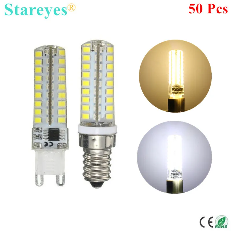 Силиконовая приглушаемая светодиодная лампа G9 E14 10 Вт SMD2835 72 светодиодный 50 шт.|lamp