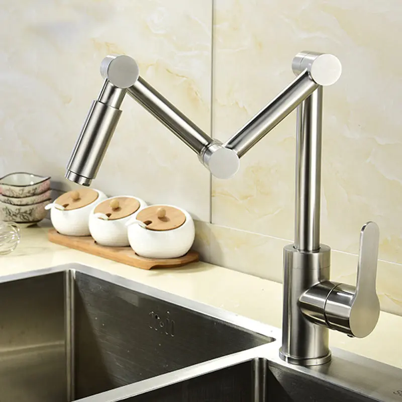 304 stainless steel kitchen faucet wash vegetable basin sink folding cold and hot mixer faucet seated swivel faucet single hole
304 stainless steel kitchen faucet wash vegetable basin sink folding cold and hot mixer faucet seated swivel faucet single hole
