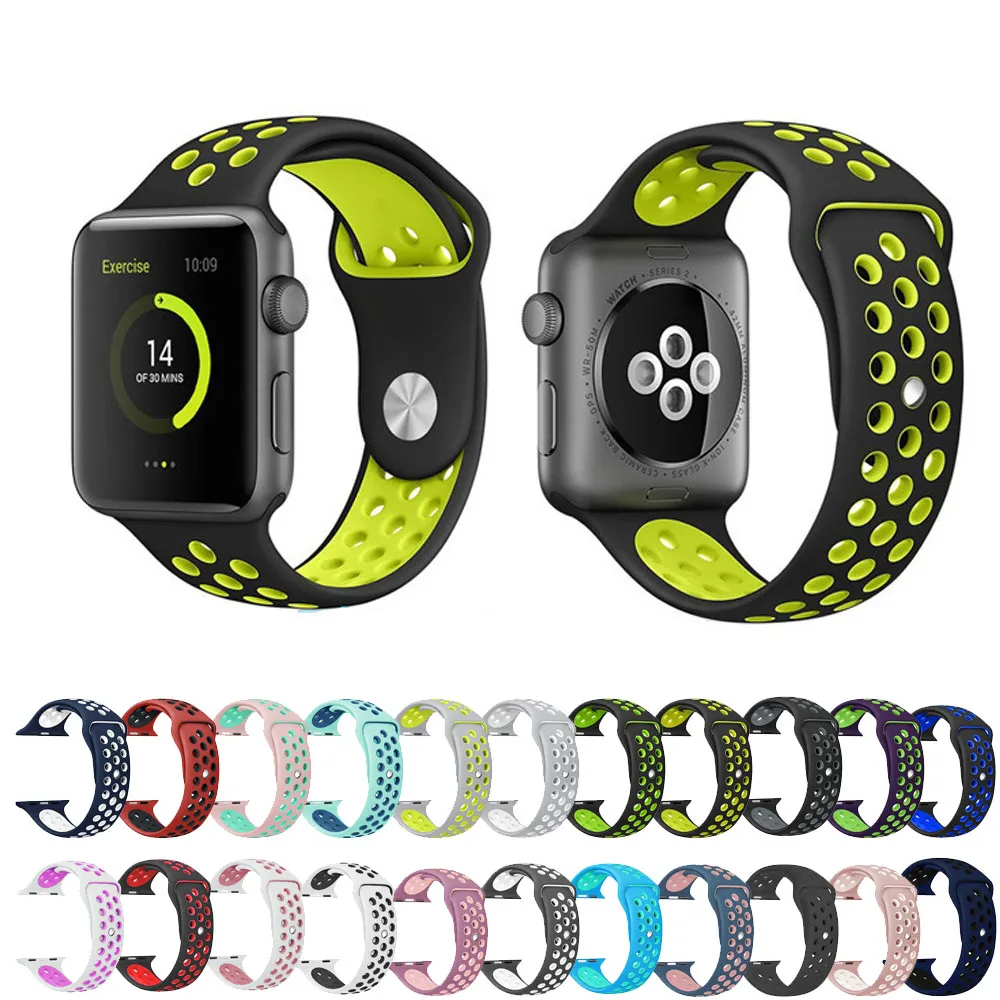 Мягкий силиконовый сменный спортивный ремешок для 38 мм Apple Watch Series1 2 3 4 42 на