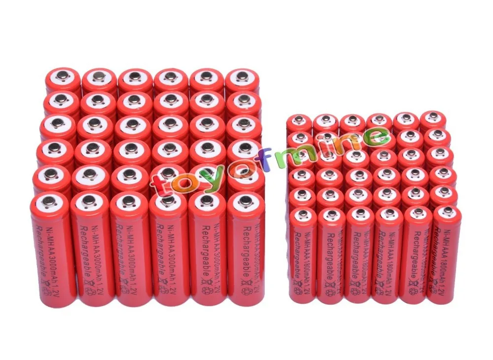 36x AA 3000mAh + 36x AAA 1800mAh 1.2V NiMH Red Color Rechargeable Battery Cell 2A 3A
36x AA 3000mAh + 36x AAA 1800mAh 1.2V NiMH Red Color Rechargeable Battery Cell 2A 3A