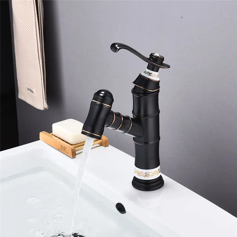 black oil brushed Brass Bathroom Sink Faucet single lever hot and cold basin faucet with pull out shower head ceramic base
black oil brushed Brass Bathroom Sink Faucet single lever hot and cold basin faucet with pull out shower head ceramic base