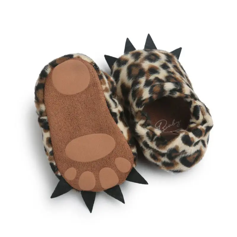 Детские зимние милые ботинки теплые детские мокасины с когтями монстров для