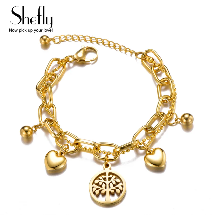 Trendy Jewelry Bracelet For Women Multilayer Gold Chain Tree of Life Beads Charm Bracelets Stainless Steel pulseras 2019 New
Trendy Jewelry Bracelet For Women Multilayer Gold Chain Tree of Life Beads Charm Bracelets Stainless Steel pulseras 2019 New