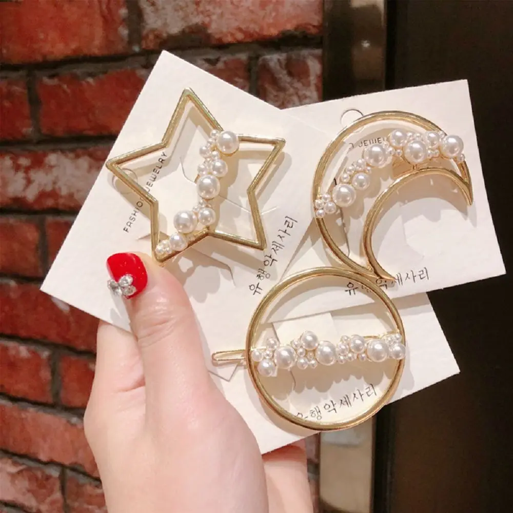 1 PC Cute Imitiation Pearl Star Moon Shape Hairpins Metal Gold Color Hair Clips Hair Accessories For Women Girls Drop Shipping
1 PC Cute Imitiation Pearl Star Moon Shape Hairpins Metal Gold Color Hair Clips Hair Accessories For Women Girls Drop Shipping