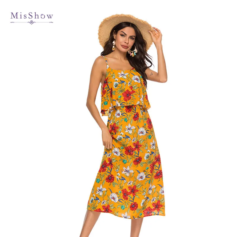 MisShow Floral Print Women Dress Spaghetti Strap Sundress Elastic Waist Midi Casual Dress Summer Boho Women Clothing
MisShow Floral Print Women Dress Spaghetti Strap Sundress Elastic Waist Midi Casual Dress Summer Boho Women Clothing