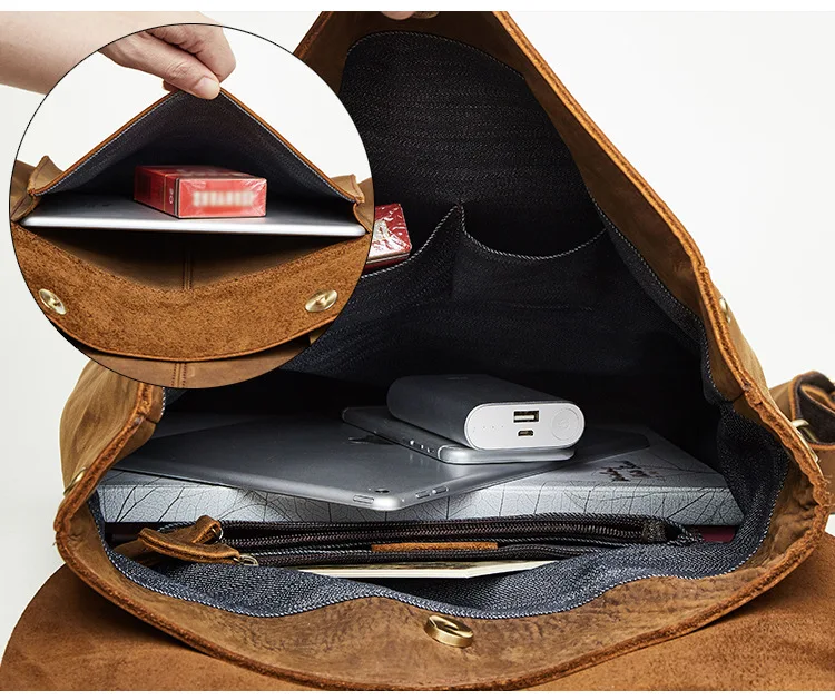 2019 Genuine Leather Men's Backpack Men Vintage Shoulder Bag Computer Travel Backpacks Crazy Horse Leather First Layer Leather
2019 Genuine Leather Men's Backpack Men Vintage Shoulder Bag Computer Travel Backpacks Crazy Horse Leather First Layer Leather