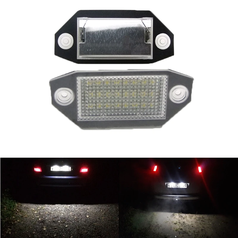 Светодиодные лампы для номерного знака 2 шт. 12 В 6000K 24 чипа SMD 3014 светодиодные Ford