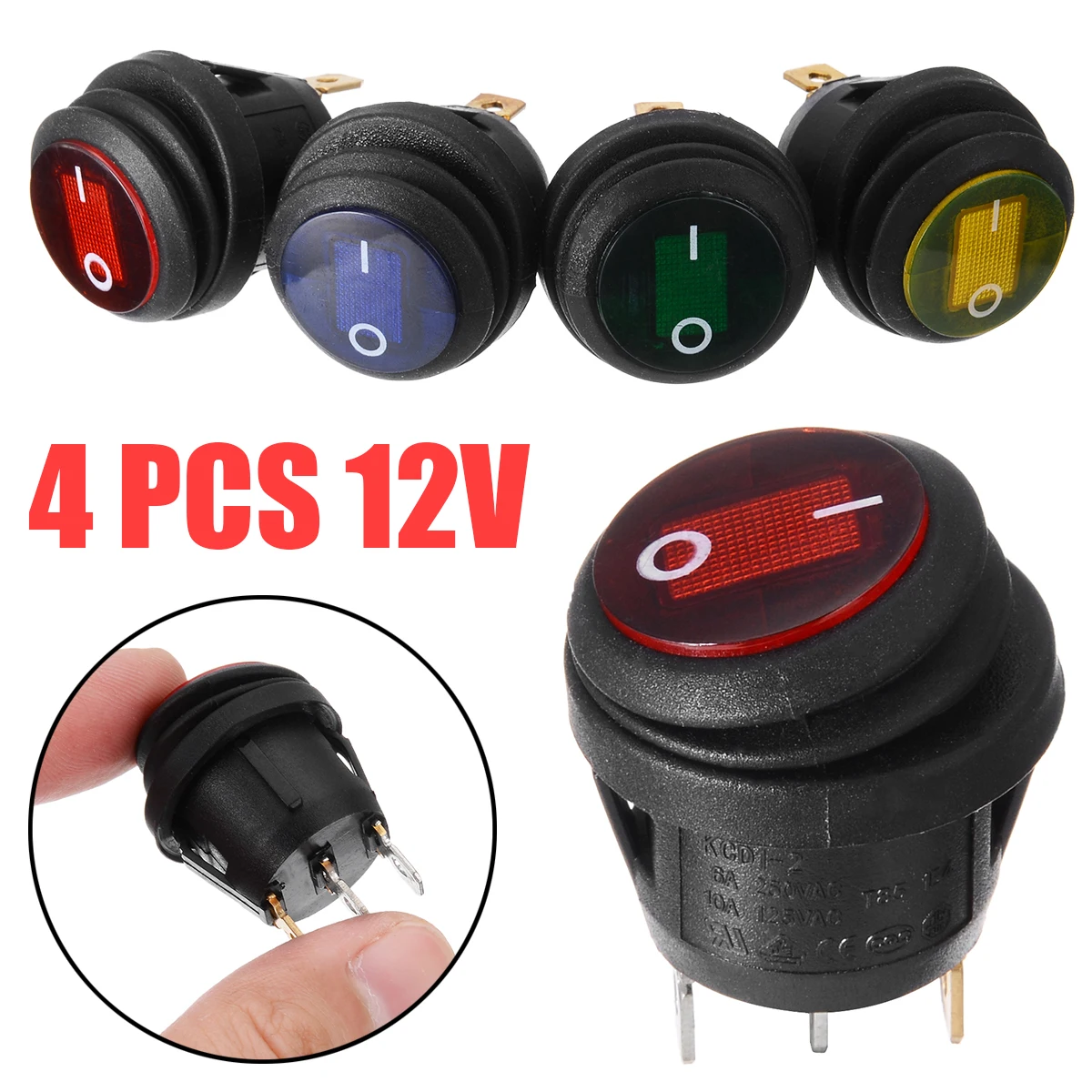 4pcs 12V 12A LED Car Boat On/Off 3-Pin SPST Round Rocker Switch Waterproof Small Rocker Switch
4pcs 12V 12A LED Car Boat On/Off 3-Pin SPST Round Rocker Switch Waterproof Small Rocker Switch
