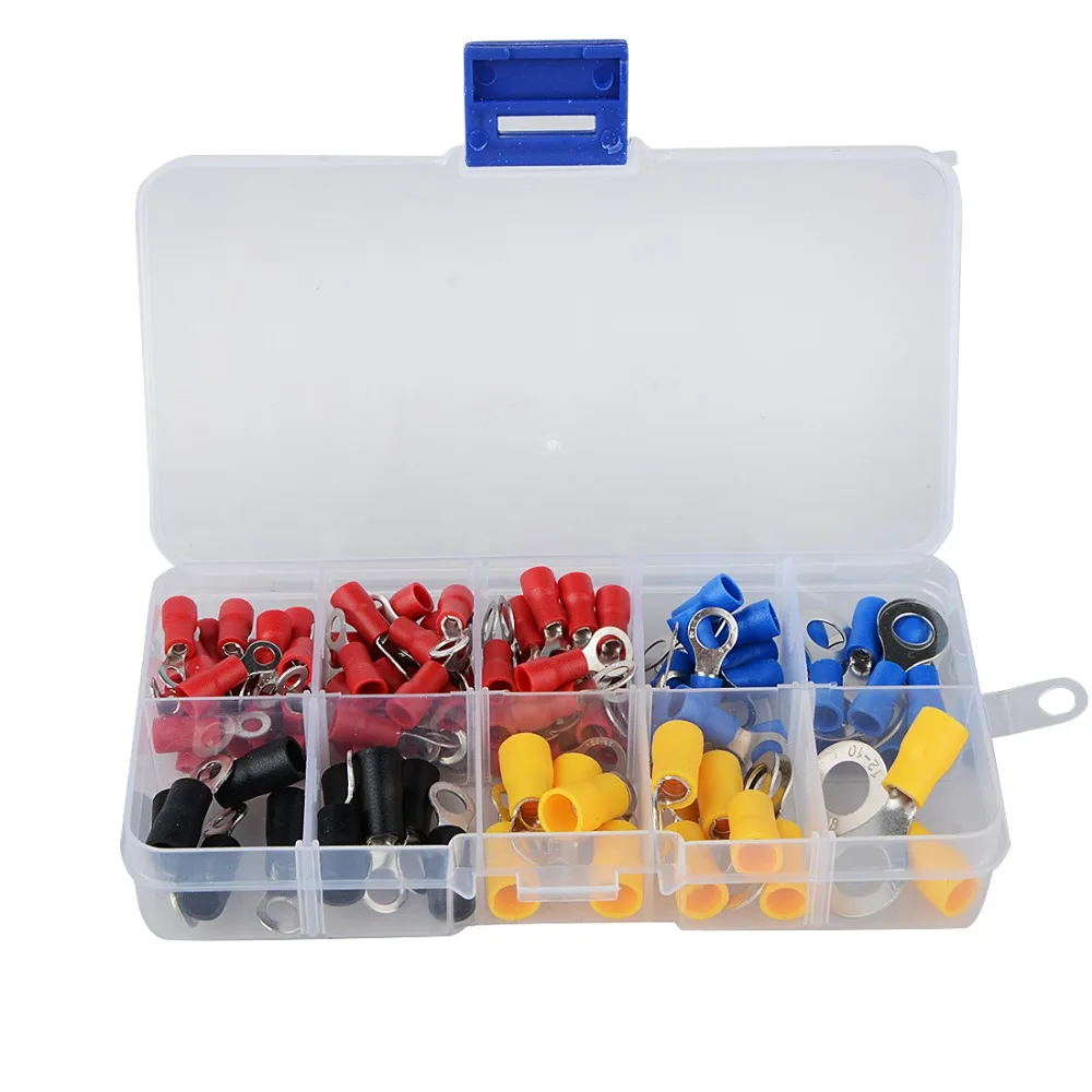 10 Kinds RV Ring Insulated Wire Connector Electrical Crimp Terminal RV1.25-5.5 Cable Wire Connector 102 pcs / box
10 Kinds RV Ring Insulated Wire Connector Electrical Crimp Terminal RV1.25-5.5 Cable Wire Connector 102 pcs / box