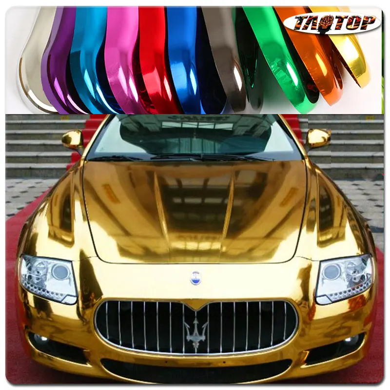 Factory Price 1.52x30M 60''X1181'' Air Free Bubbles Mirror Chrome Wrap Gold Car Vinyl Wrap Sticker
Factory Price 1.52x30M 60''X1181'' Air Free Bubbles Mirror Chrome Wrap Gold Car Vinyl Wrap Sticker