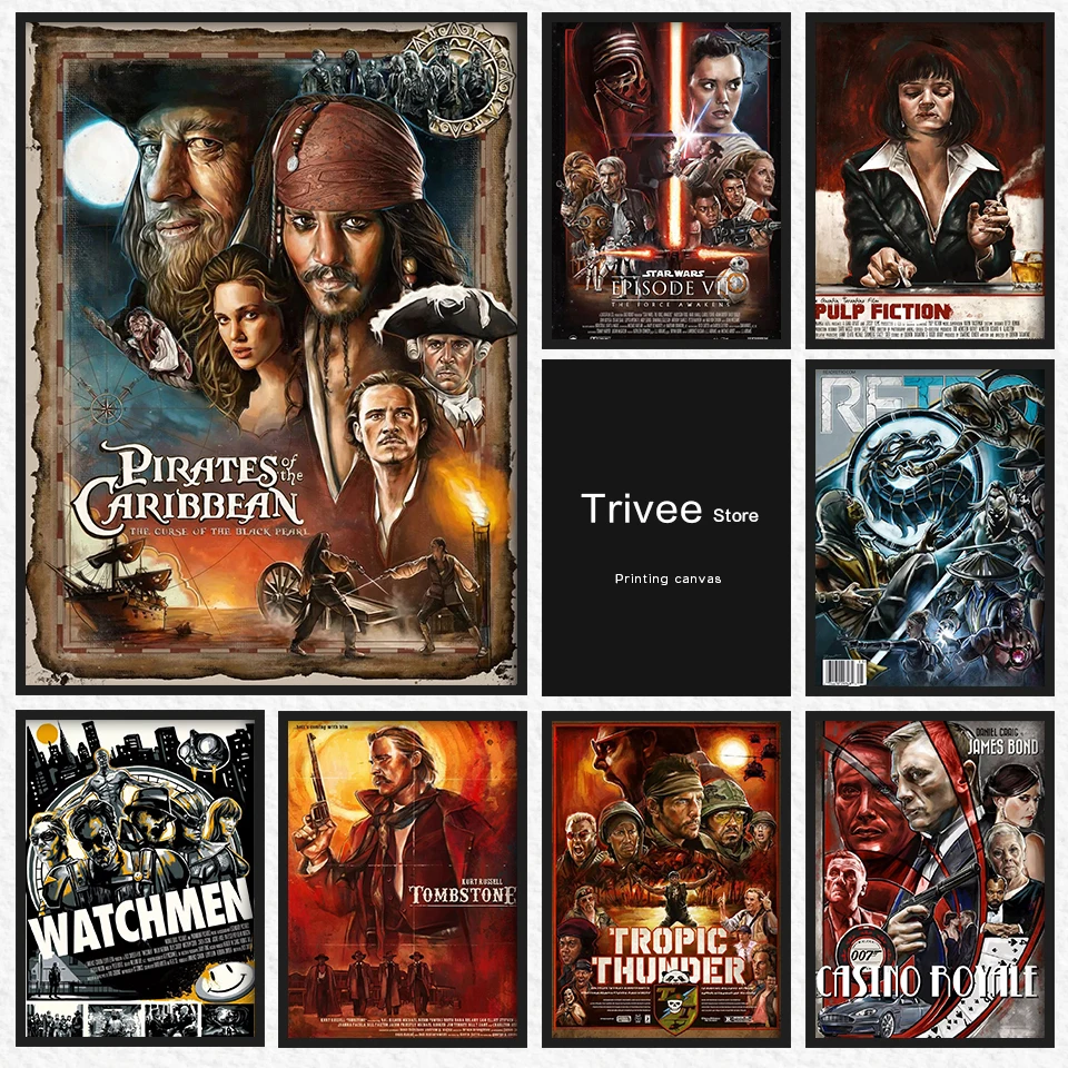Modern Movies Canvas Print Poster Pirates of the Caribbean Watchmen Tropic Thunder Wall Decor Pictures For Home Living Room
Modern Movies Canvas Print Poster Pirates of the Caribbean Watchmen Tropic Thunder Wall Decor Pictures For Home Living Room