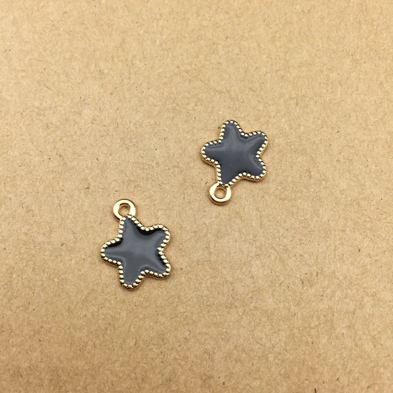 10pcs DIY fashion metal enamel hollowed out hollow star charms bracelet pendants for necklace earring jewelry making material | Украшения и