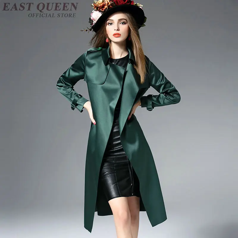 Long outwear elegant clothes for women casual autumn trench coat turn-down collar with belt skirt slim DD337 F | Женская одежда