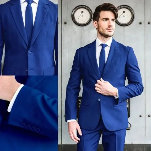 Tailored Royal Blue Elegant Groom Wears A Peak Lapel Tuxedo Men's Wedding Suit Men's 2 Pieces Set (Jacke+Pants+Tie )
Tailored Royal Blue Elegant Groom Wears A Peak Lapel Tuxedo Men's Wedding Suit Men's 2 Pieces Set (Jacke+Pants+Tie )