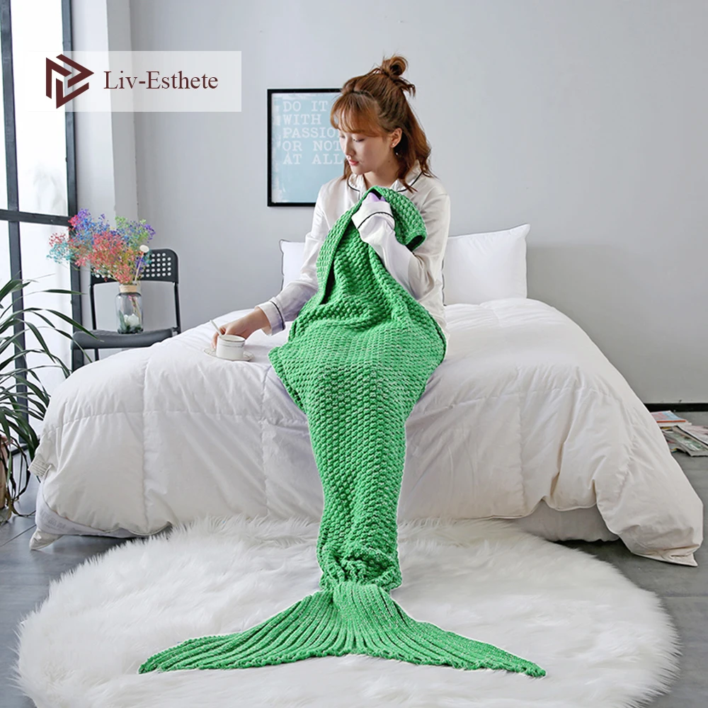 Liv-Esthete Green Mermaid Tail Blanket Throw Blanket Sofa Bed Sleeping Bag Wrap Knitted Blanket For Adult Kids Best Gift
Liv-Esthete Green Mermaid Tail Blanket Throw Blanket Sofa Bed Sleeping Bag Wrap Knitted Blanket For Adult Kids Best Gift